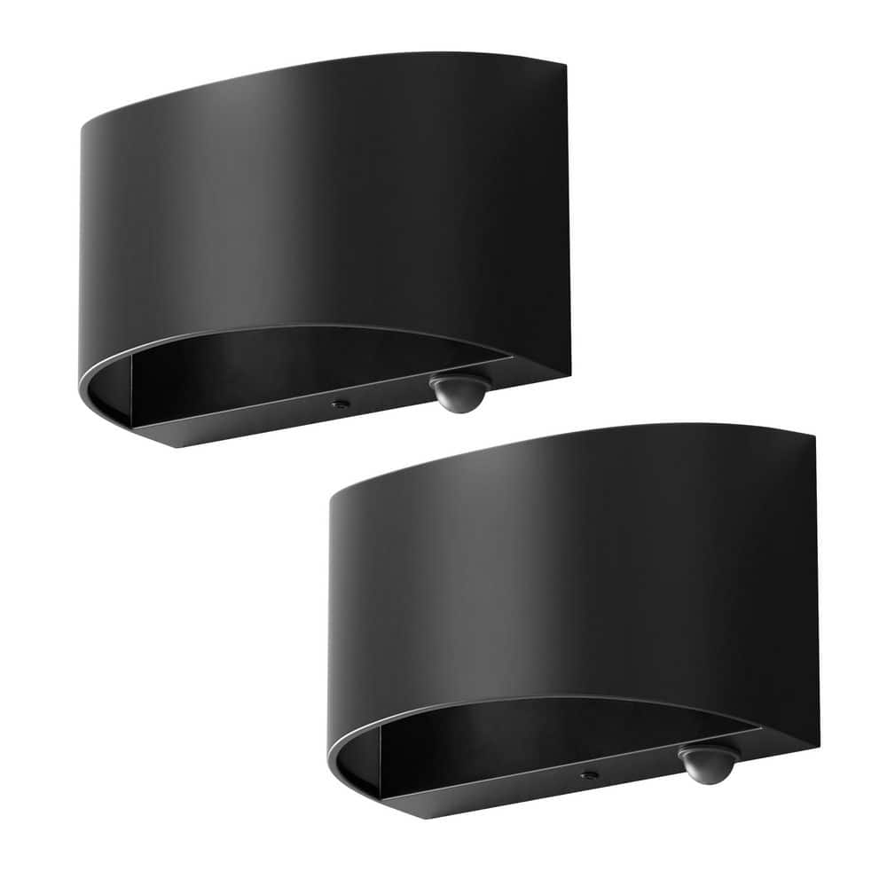 2-Pack 12W Modern Black Lantern LED Wall Sconce with Curved Inset Design for Indoor Accent Lighting price history on PriceWatchPro