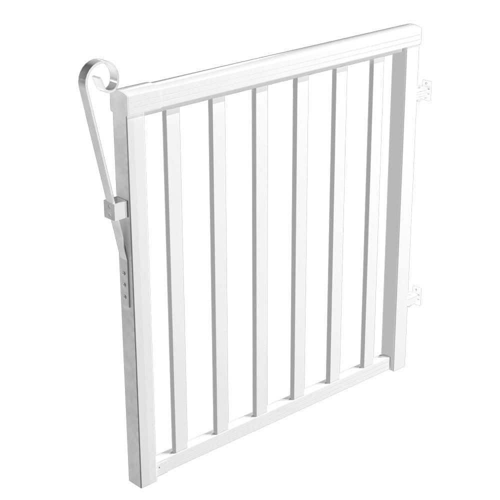 42 in. x 40 in. White Narrow Picket Gate Aluminum Deck Railing For 42 In. High System price history on PriceWatchPro