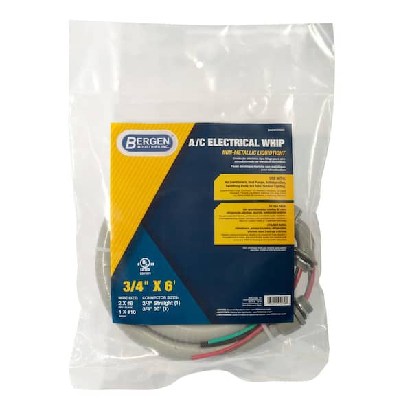 Cambridge 1/2 in. x 6 ft. 10/3 Flexible PVC Conduit A/C Whip Cable 200050 -  The Home Depot