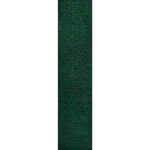 Haze Solid Low-Pile Emerald 2 ft. x 12 ft. Runner Rug