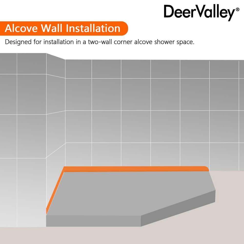 White 36" x 36" Neo-Angle Acrylic Shower Base