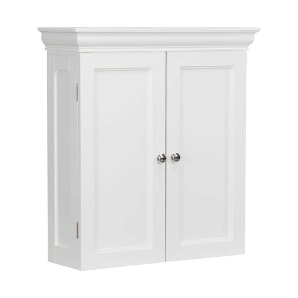 Teamson Home Stratford 8 in. D x 22.25 in. W x 24 in. H White Wooden Surface Mount Removable Wall Cabinet