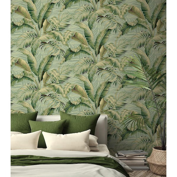 Palmiers Seamist Vinyl Peel & Stick Wallpaper Roll (Covers 30.75 Sq. Ft.)