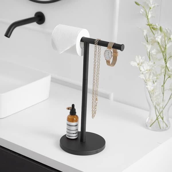 26.75 in Freestanding Toilet Paper Holder Black