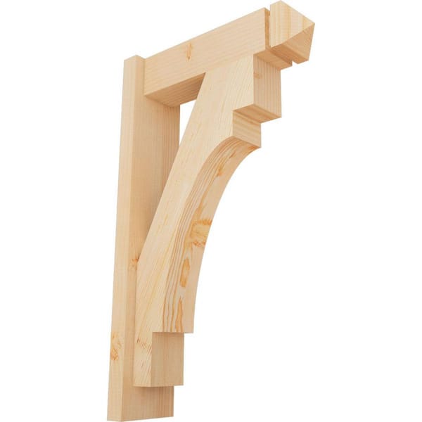 Ekena Millwork 6 in. x 30 in. x 18 in. Douglas Fir Merced Arts and Crafts Smooth Outlooker