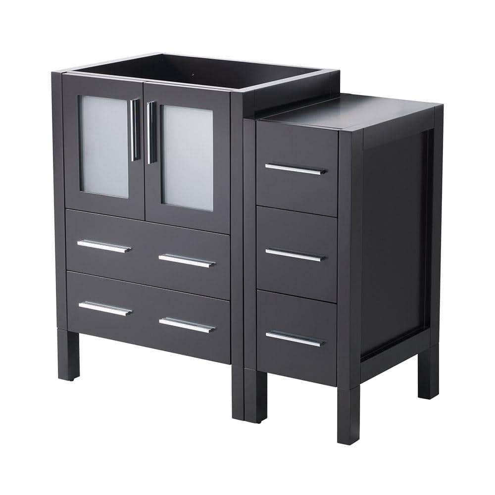 Espresso Engineered Wood Modern Freestanding Bathroom Vanity Base