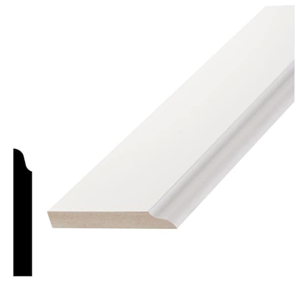 Alexandria Moulding LWM 662 1/2 in. x 3-1/2 in. MDF Primed Fiberboard Baseboard Molding