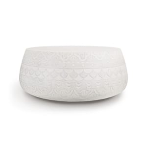 Montgomery White-Washed Round Concrete Outdoor Coffee Table