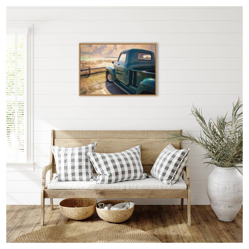 Great Ride Great View Framed Canvas Wall Art in Sylvie Maple
