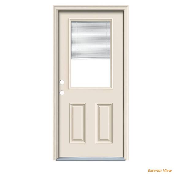 JELDWEN 36 in. x 78 in. 1/2 Lite Primed Steel Prehung