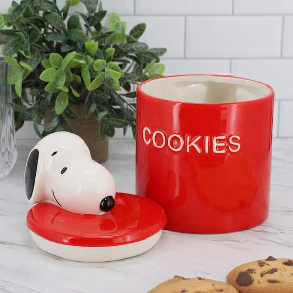Peanuts Hello Cookies 8.2 in. Ceramic Snoopy Cookie Jar w/ Lid in
