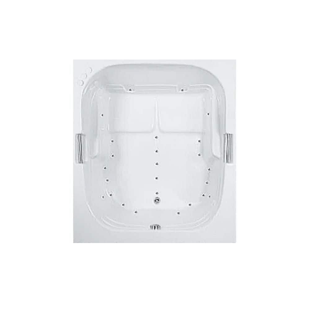 60 in. x 60 in. Acrylic Square Drop-in Air Bathtub with Reversible Drain in Biscuit price history on PriceWatchPro