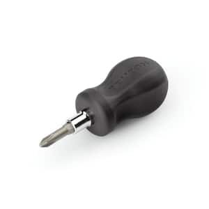 3-in-1 Stubby Phillips/Slotted Screwdriver (#2 x 1/4 in., Black)