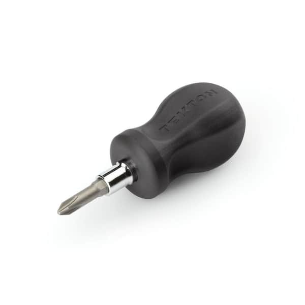 TEKTON 3-in-1 Stubby Phillips/Slotted Screwdriver (#2 x 1/4 in., Black)