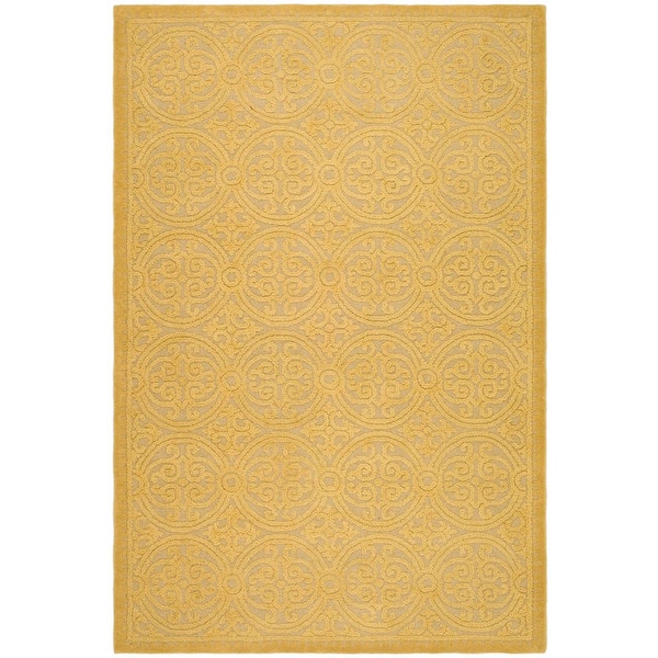 Cambridge 11 ft. x 15 ft. Light Gold/Dark Gold Geometric Ornate Area Rug