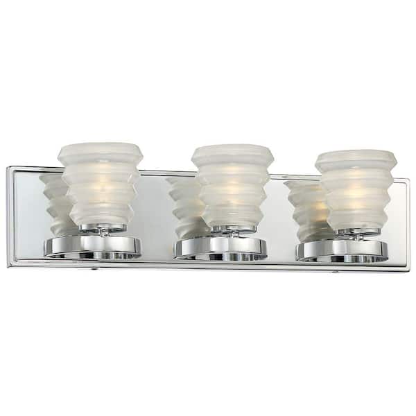 3-Light Chrome LED Bath Vanity Light