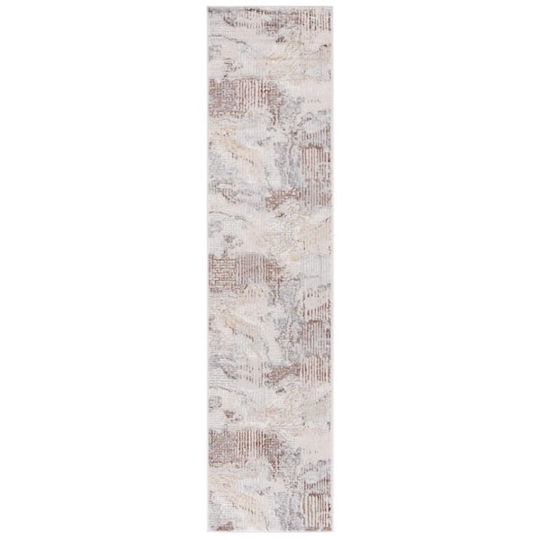 Palma 2 ft. x 9 ft. Beige/Brown Striped High-Low Runner Rug
