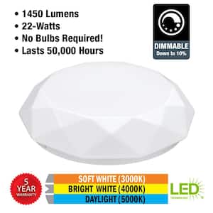 16 in. Diamond Shape Entryway Light LED Flush Mount Ceiling Light Fixture 1450 Lumens 3000K 4000K 5000K (8-Pack)