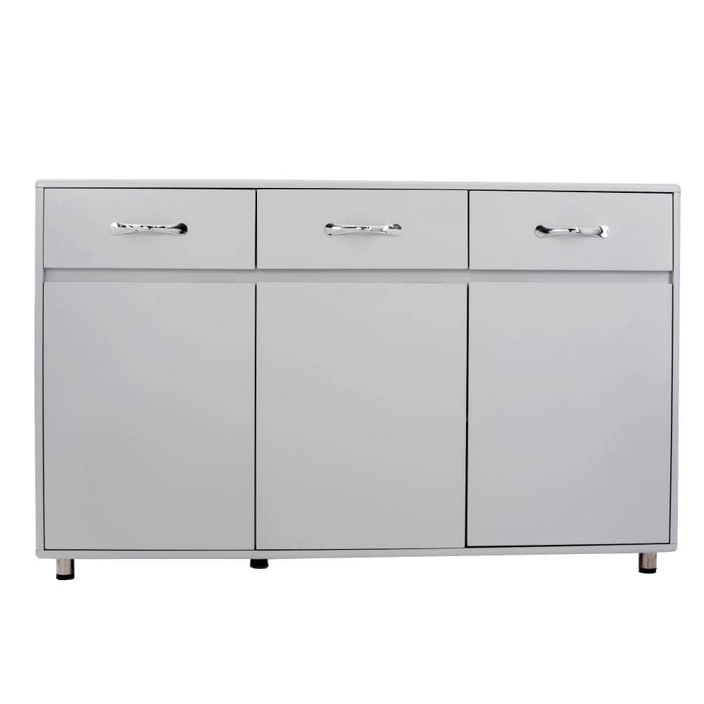 Three Doors Side Table Freestanding Kitchen Storage Cabinet Grey price history on PriceWatchPro