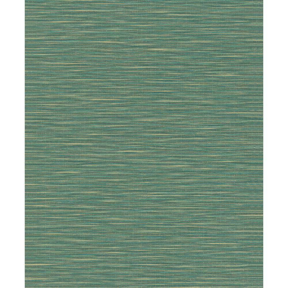 Textured Weave Green Matte Finish Vinyl on Non-Woven Non-Pasted Wallpaper R