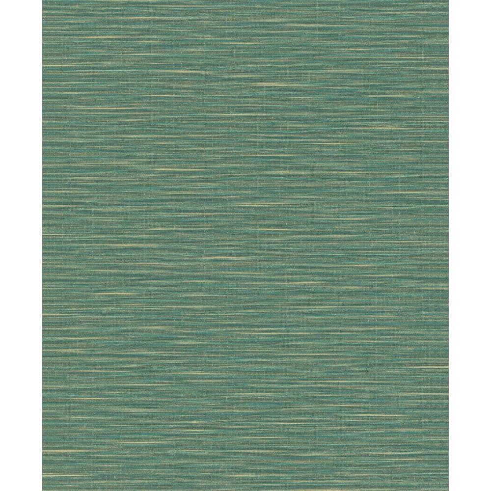 Textured Weave Green Matte Finish Vinyl on Non-Woven Non-Pasted Wallpaper S