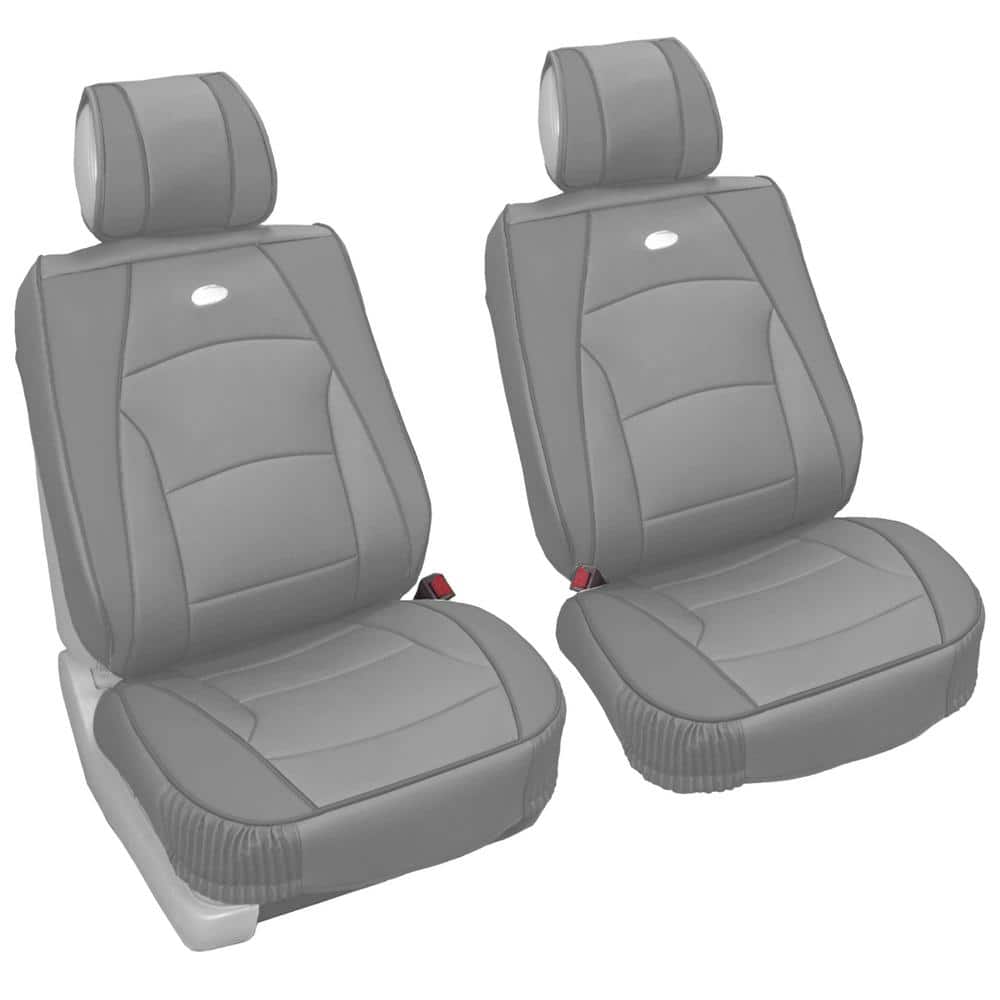 FH Group Ultra-Comfort Leatherette 47 in. x 23 in. x 1 in. Seat Cushions - Front Set, Gray -  DMPU205102SLDGR