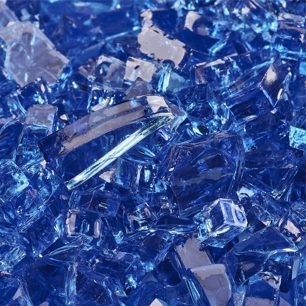 Cobalt Blue Crushed Glass Fire Pit and Fireplace Fuel