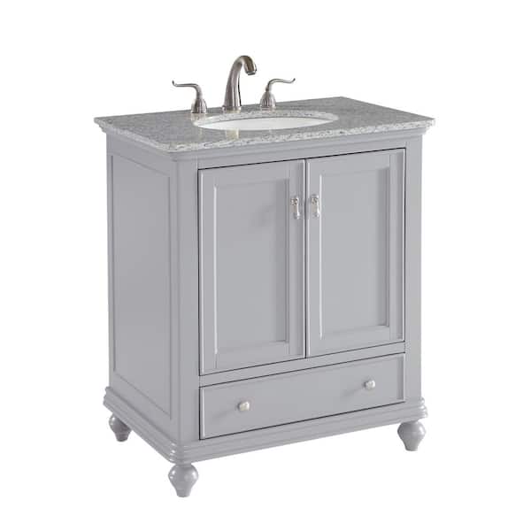 Timeless Home 30 In W Single Bathroom Vanity Light Grey With Top White Basin Th24630grey - Home Depot 24 Bathroom Vanity With Sink