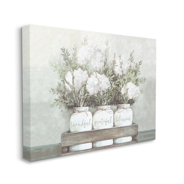 Stupell Industries "Hydrangea Bouquets Grateful Sentiment" by Dogwood Portfolio Unframed Print Abstract Wall Art 24 in. x 30 in.