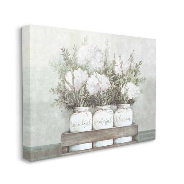 Stupell Industries "Hydrangea Bouquets Grateful Sentiment" by Dogwood Portfolio Unframed Print Abstract Wall Art 36 in. x 48 in.