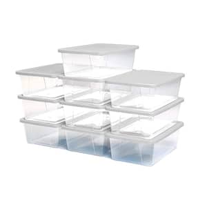 6 Qt. Secure Latching Clear Plastic Storage Container Bin w/Lid (10-Pack)