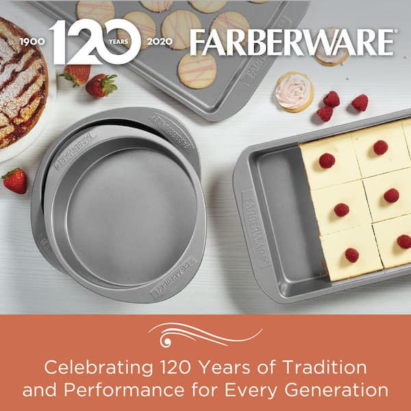Farberware 3-Piece Nonstick Bakeware Cookie Pan Set, Gray