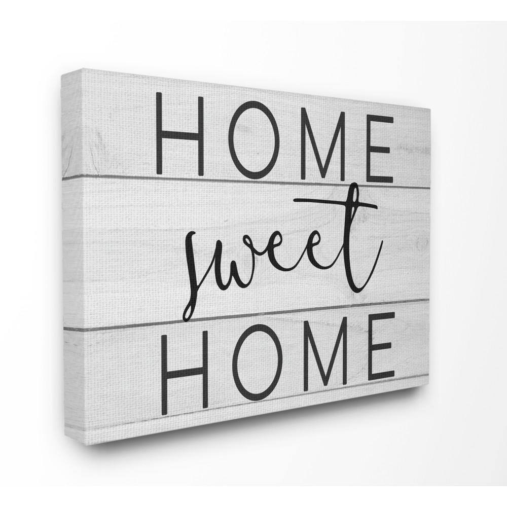Home Sweet Home Gray and Black Canvas Wall Art