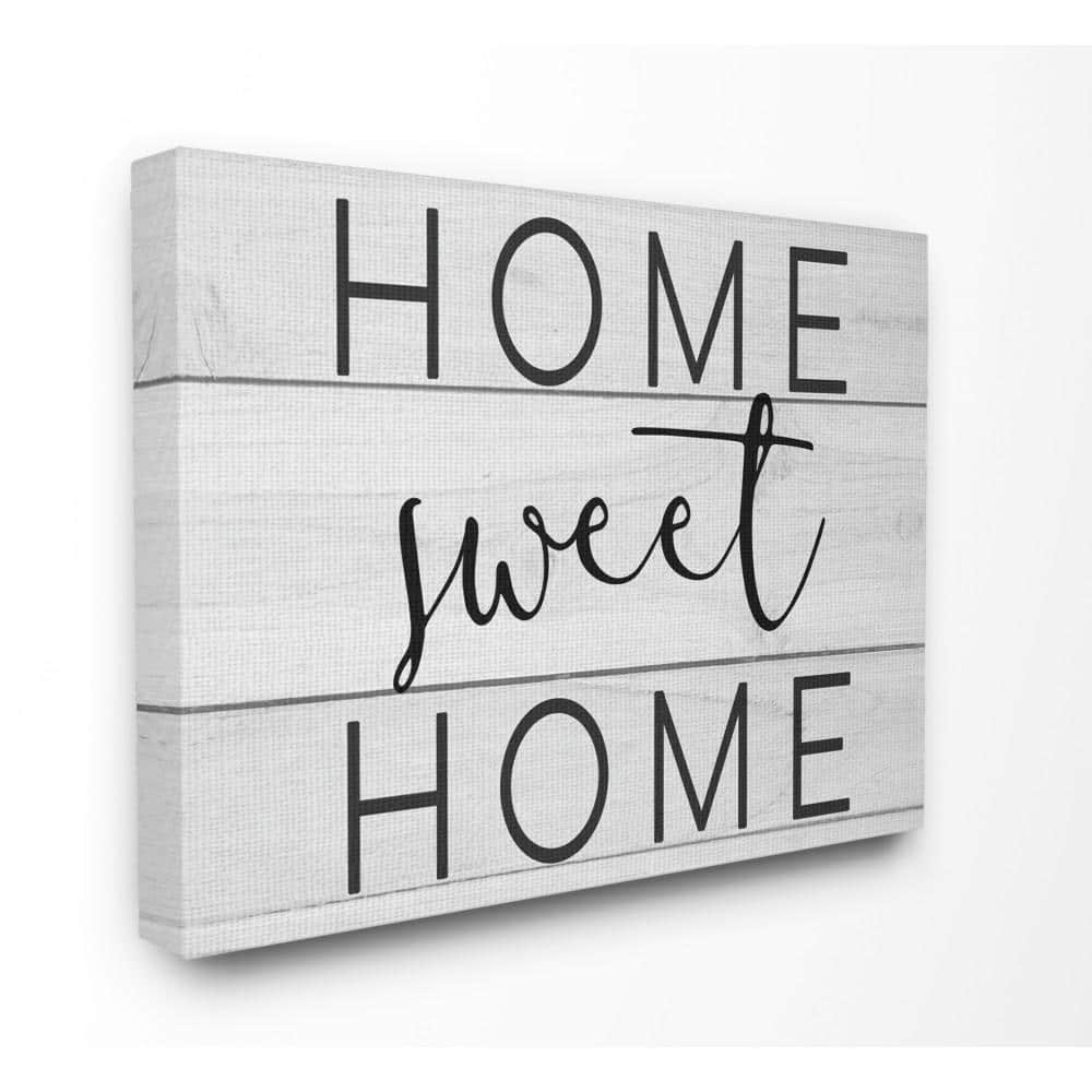 Home Sweet Home Gray and Black Canvas Wall Art