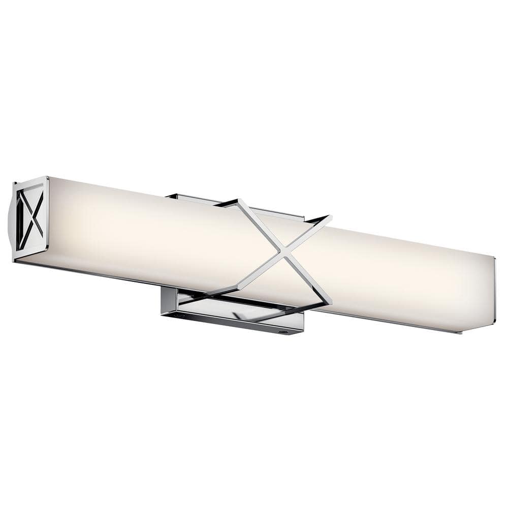 Trinsic Chrome 22" Modern LED Bath Bar with Dimmable White Shade