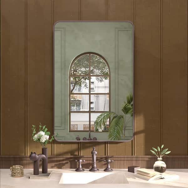 Cozy 24 in. W x 36 in. H Rectangular Framed Wall Bathroom Vanity Mirror in Oil Rubbed Bronze