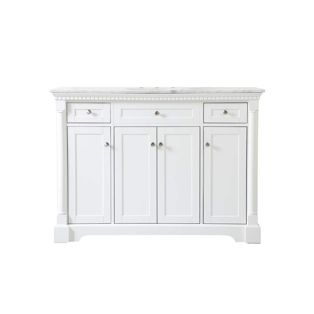 Simply Living 48 in. W x 21.5 in. D x 35 in. H Bath Vanity in White with Ca