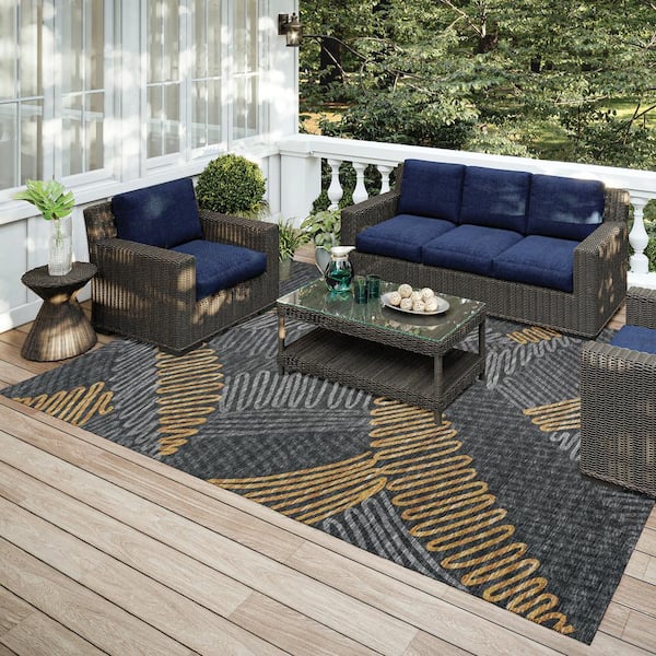 Addison Rugs Cozy Winter Gray 3 ft. x 5 ft. Indoor/Outdoor