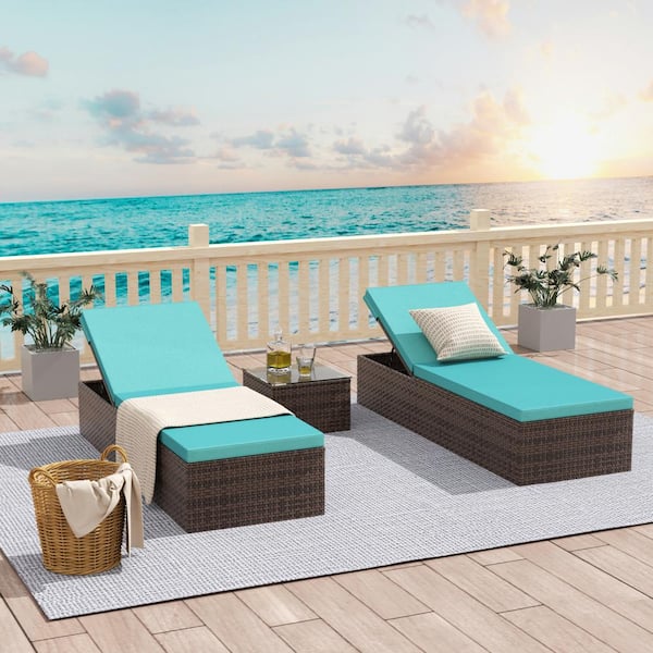 turquoise outdoor chaise lounge