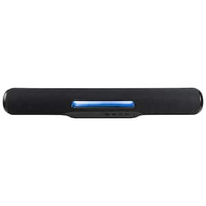 18 in. Portable Wireless Multimedia Soundbar Speaker with LED Lights, Rechargeable Battery, Black