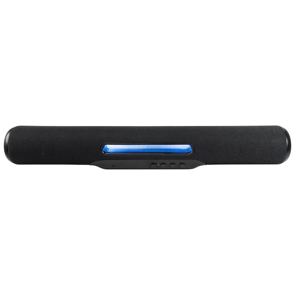 iLive 18 in. Portable Wireless Multimedia Soundbar Speaker with LED Lights, Rechargeable Battery, Black