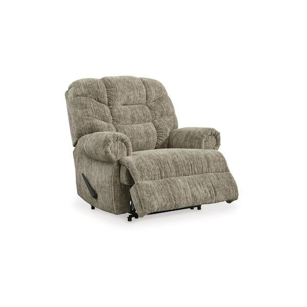 Mikey Taupe Polyester Glider Manual Recliner Chair