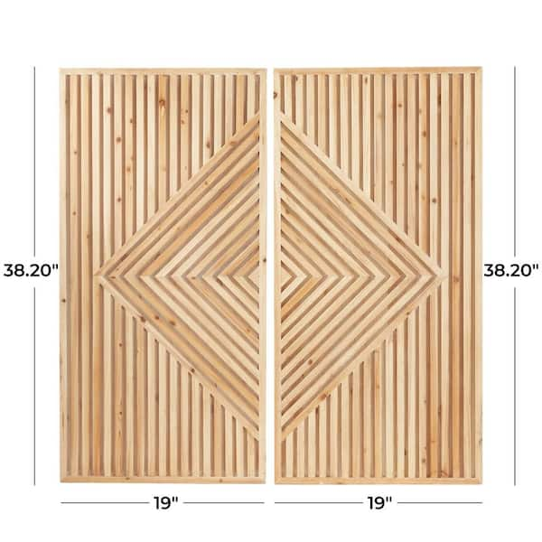 Litton Lane Wood Brown Handmade Southwestern Geometric Wall Decor 47919 -  The Home Depot