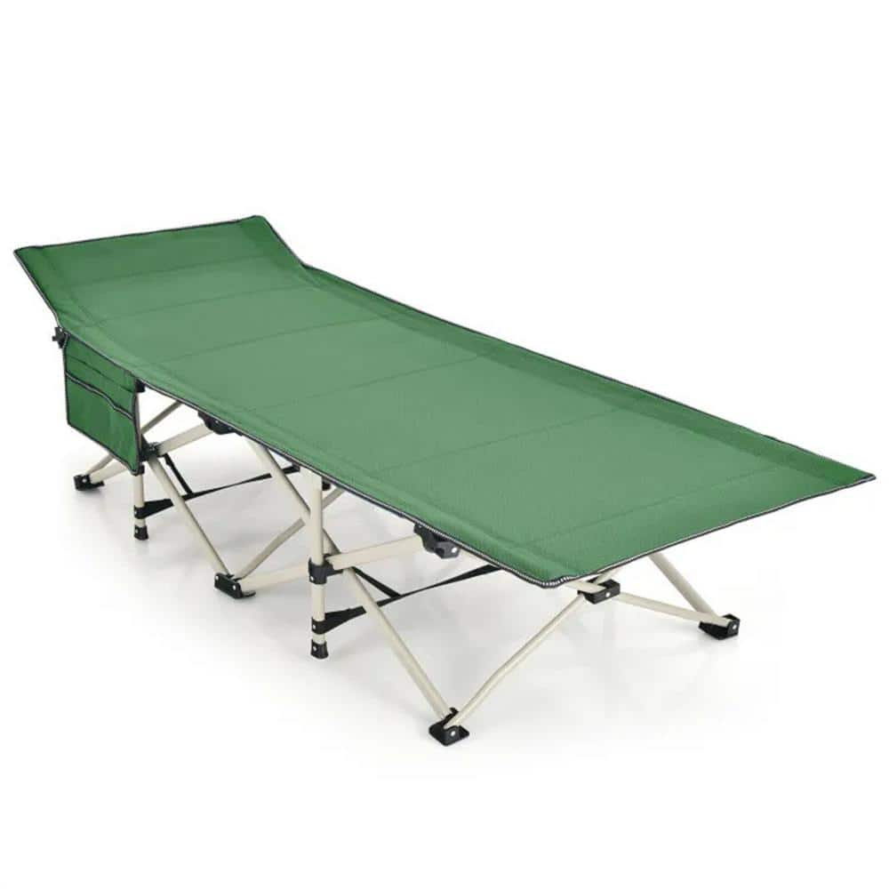 Green 1 Piece Metal Outdoor Recliner Without Sunshade Without Cushion