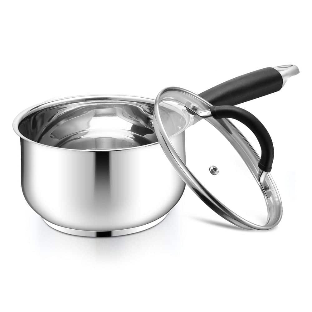 2 Quart Stainless Steel Saucepan with Lid Tri-Ply Base Non-Toxic Cookware Compatible with All Cooktops price history on PriceWatchPro