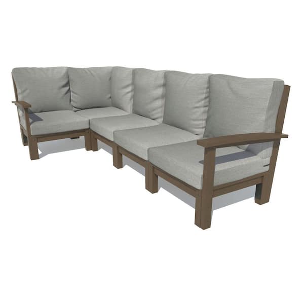 Highwood Bespoke Deep Seating 5-Piece Plastic Outdoor Sectional Set with Cushions