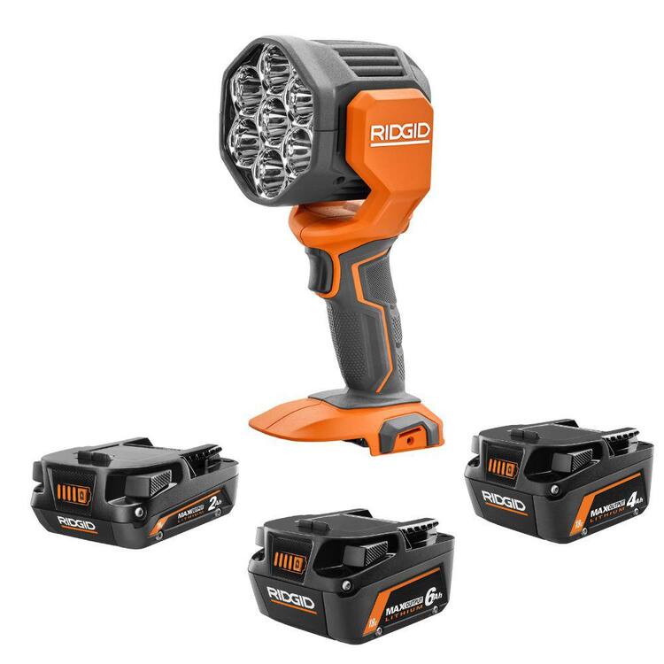 RIDGID 18V Lithium-Ion MAX Output 6.0 Ah, MAX Output 4.0 Ah, and