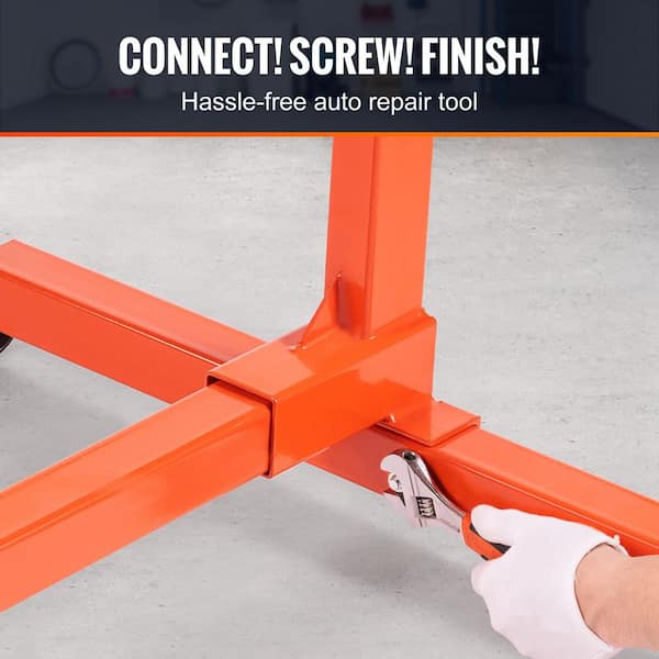 Engine Stand, 750lbs. (3/8 Ton) Rotating Engine Motor Stand with 360 Degree Adjustable Head, Cast Iron Motor Hoist Dolly