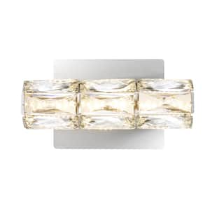 Keighley Chrome Integrated LED Crystal Wall Sconce Light Fixture