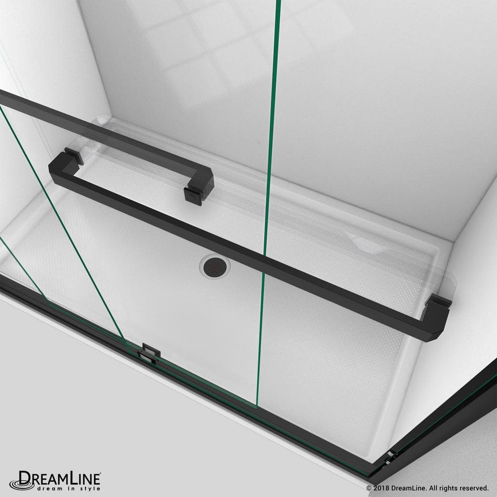 Abbey 60 in. Matte Black Frameless Sliding Shower Door